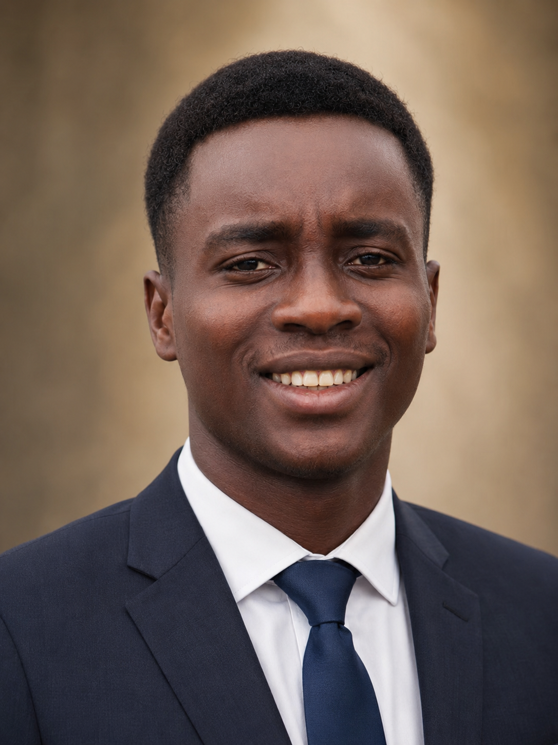 Founder of STEPHAVISION in a navy suit