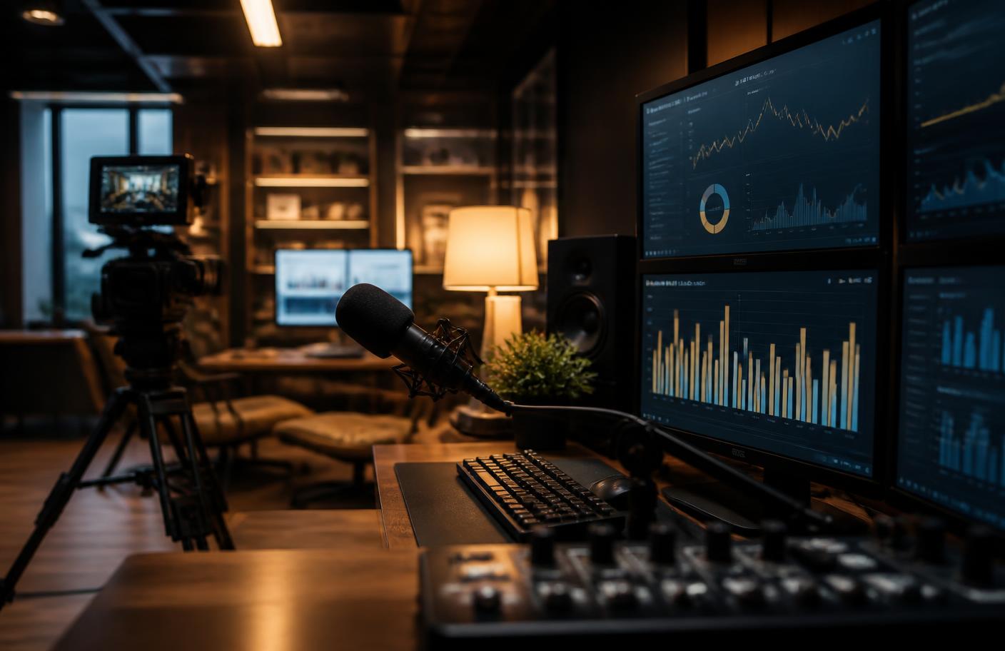 Live broadcasting professional creator workspace